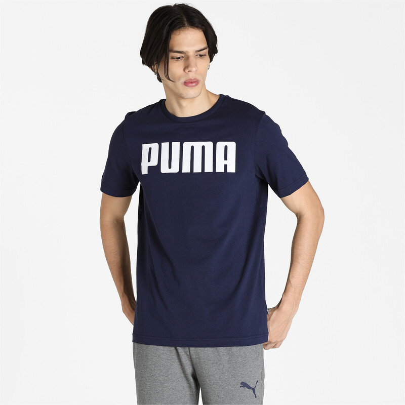 Men's PUMA Essentials Regular Fit Cotton T-Shirt in Purple size S