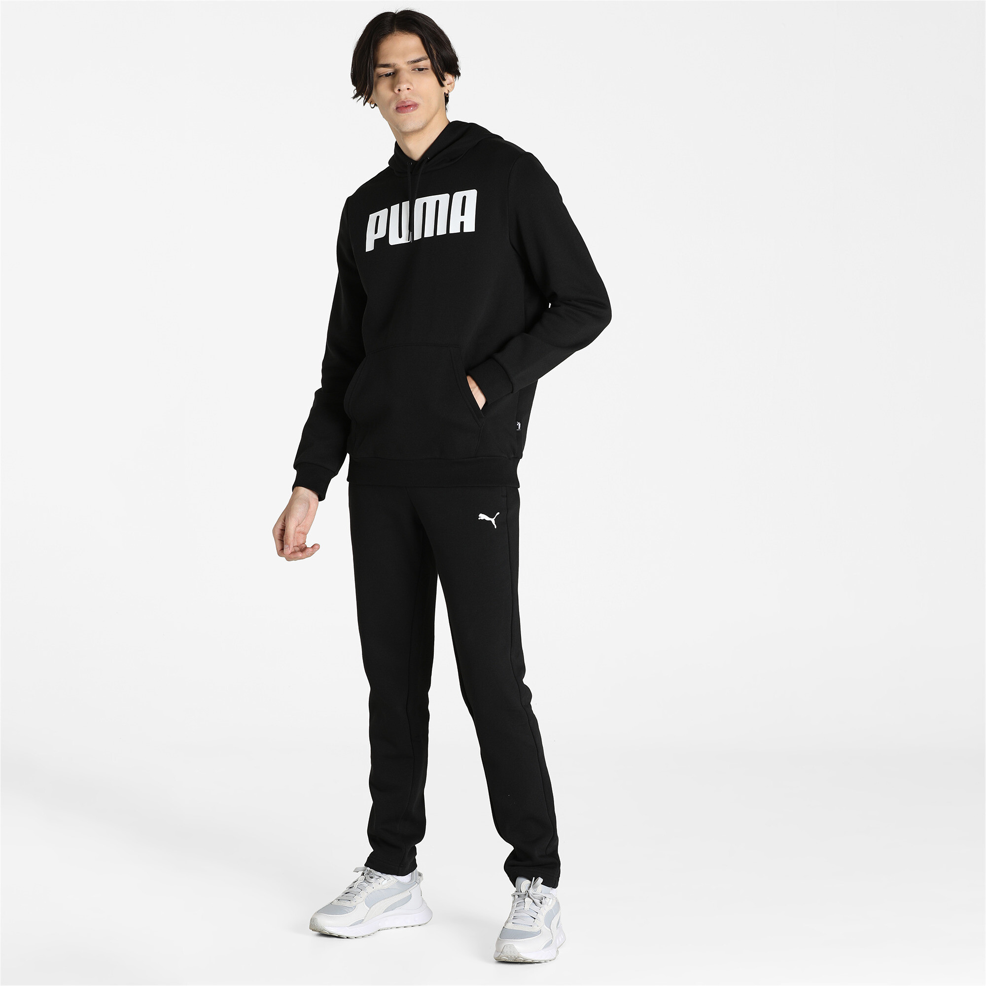 PUMA Essentials Full-Length Hoodie Top Mens | eBay