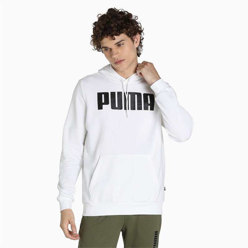 Men's PUMA Essentials Regular Fit Hooded Sweatshirt, White