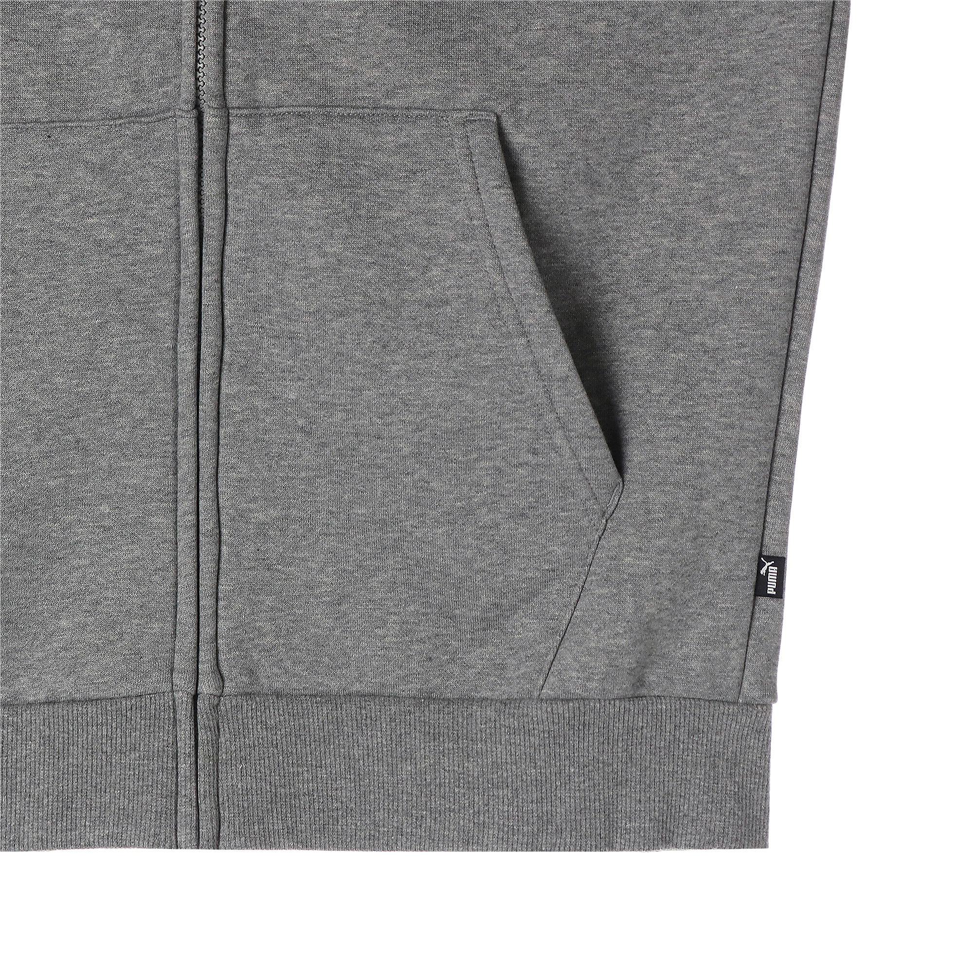 Men's Puma Essentials Full-Zip Full-Length Hoodie, Gray, Size XXL, Clothing