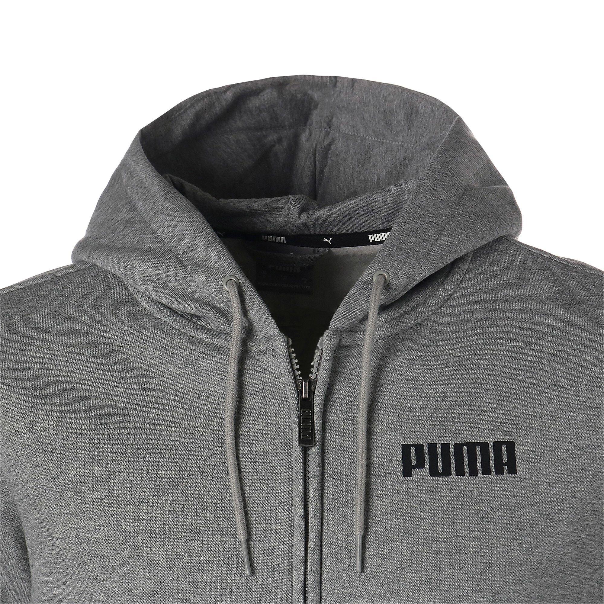 Men's Puma Essentials Full-Zip Full-Length Hoodie, Gray, Size XL, Clothing