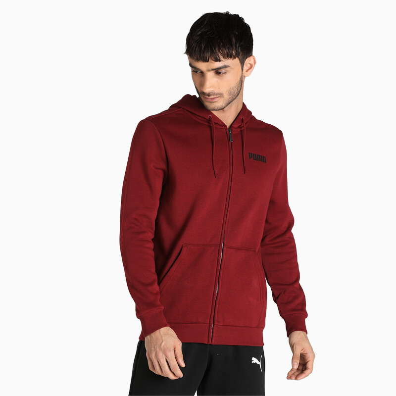 

Men's PUMA Essential Full-Zip Regular Fit Hoodie, Red/gray