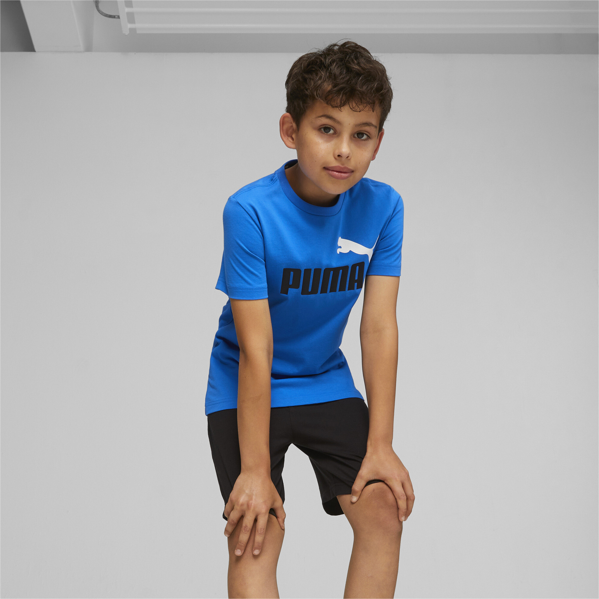 Men's Puma Jersey Youth Shorts Set, Blue, Size 11-12Y, Clothing