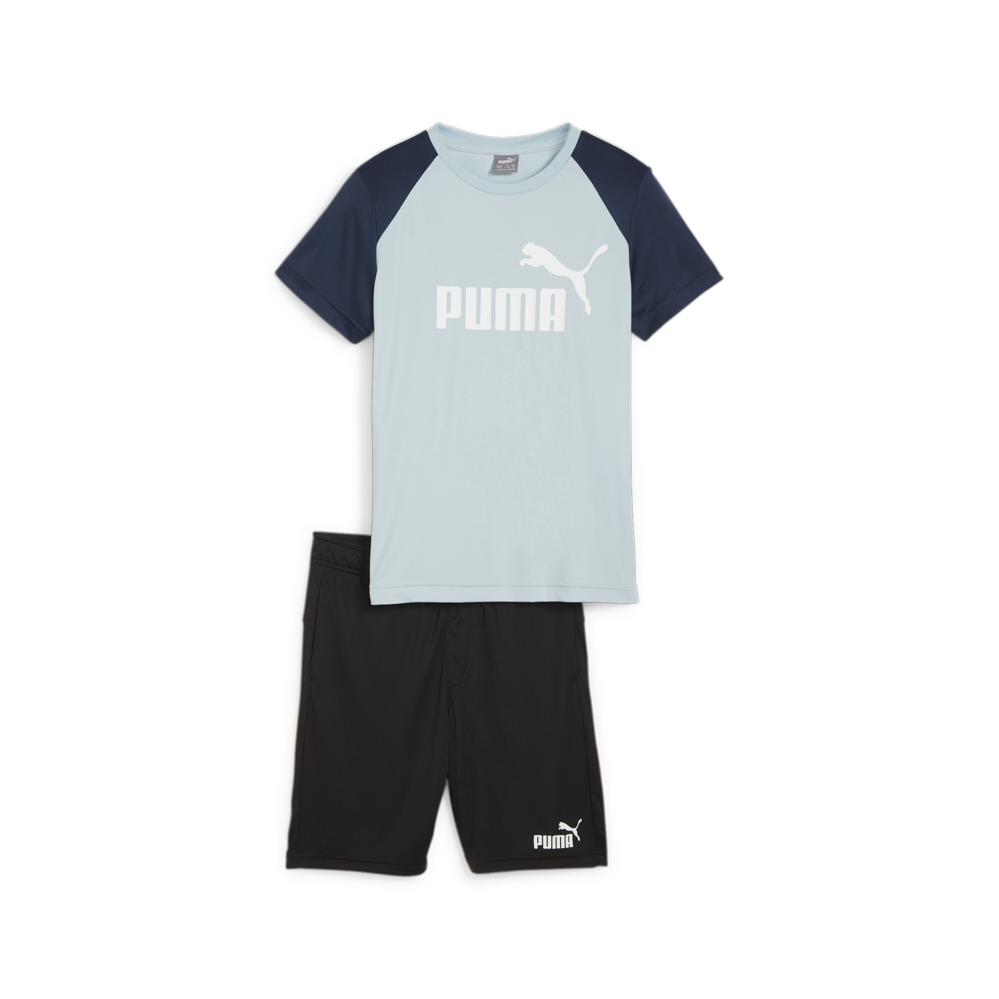 Men's Puma Polyester Youth Shorts Set, Blue, Size 4-5Y, Clothing
