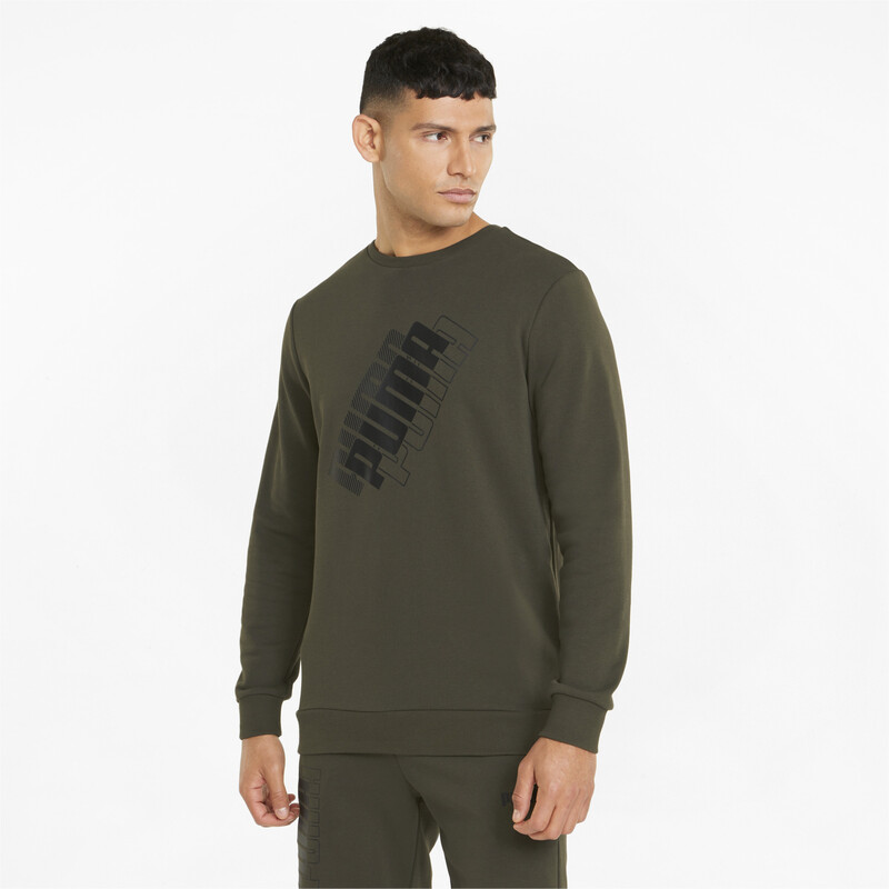 

Men's PUMA Power Logo Regular Fit Sweatshirt, Black/brown