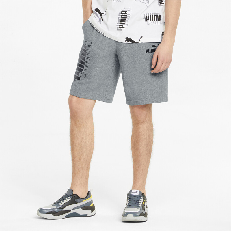 

Men's PUMA Power Logo Regular Fit Shorts, Gray