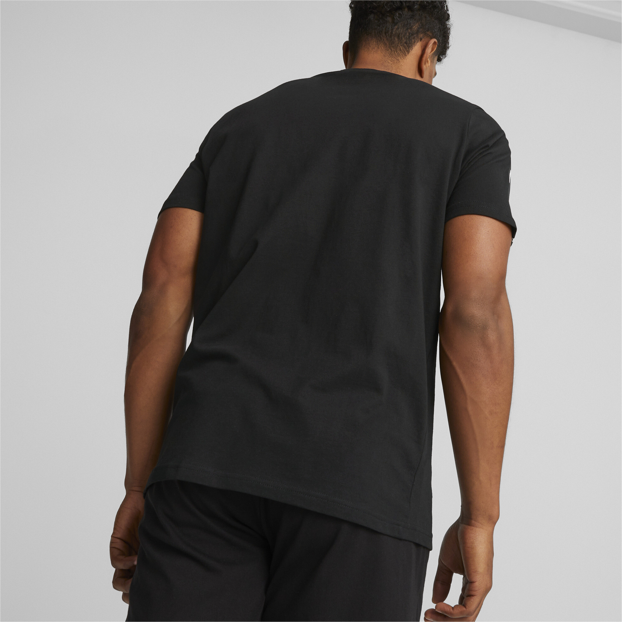 Men's Puma Essentials+ Tape's T-Shirt, Black, Size M, Clothing