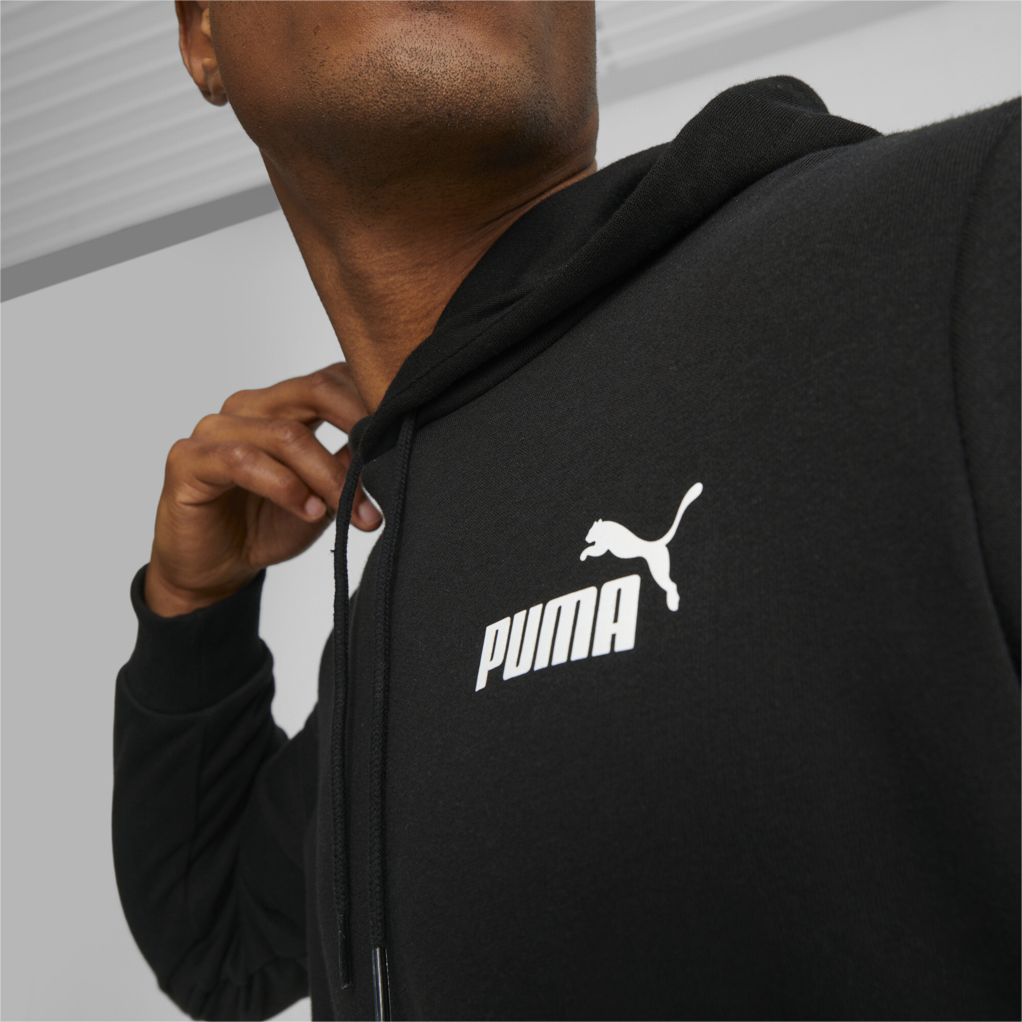 Men's Puma Essentials+ Tape's Hoodie, Black, Size L, Clothing