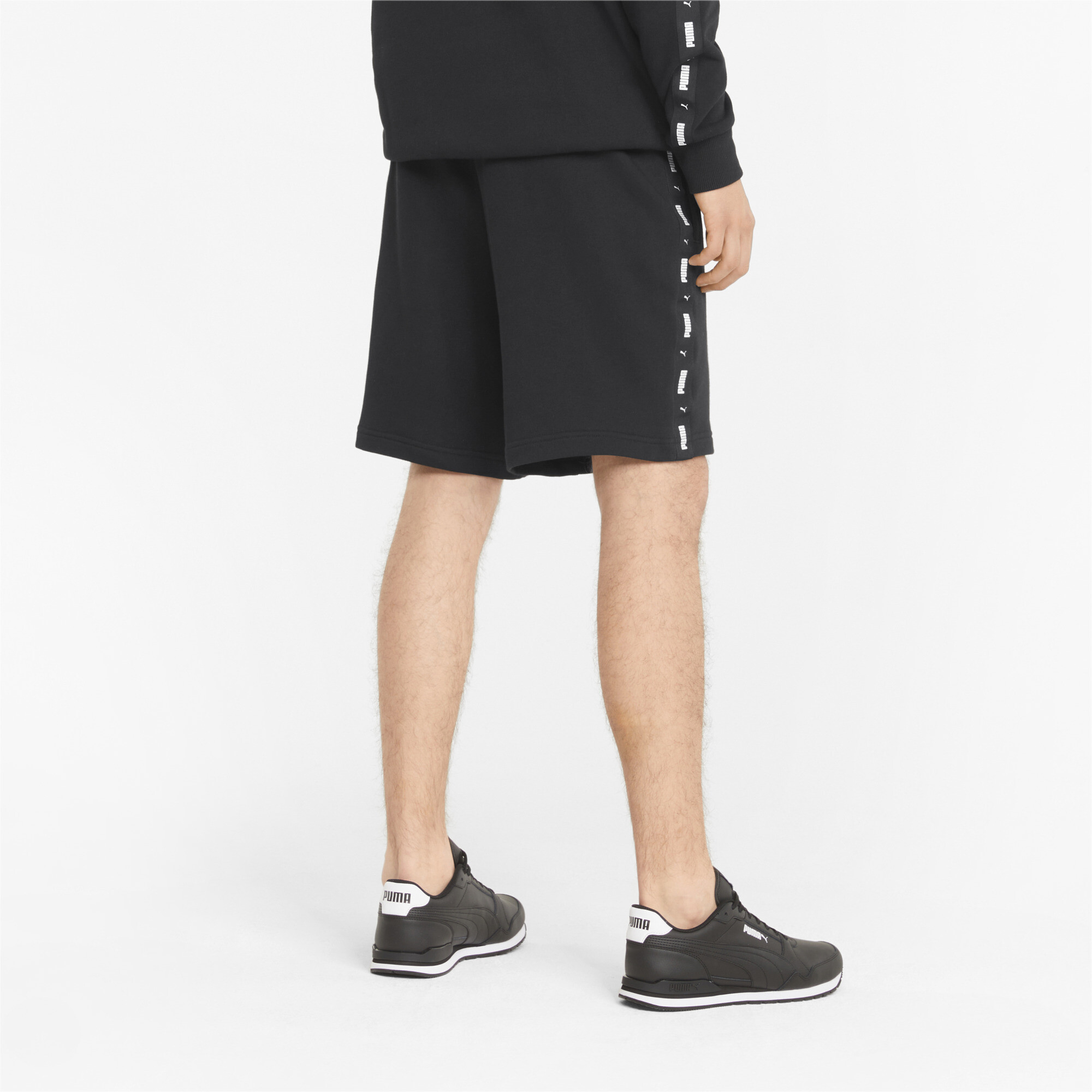 Men's PUMA Essentials+ Tape Shorts In Black, Size XS