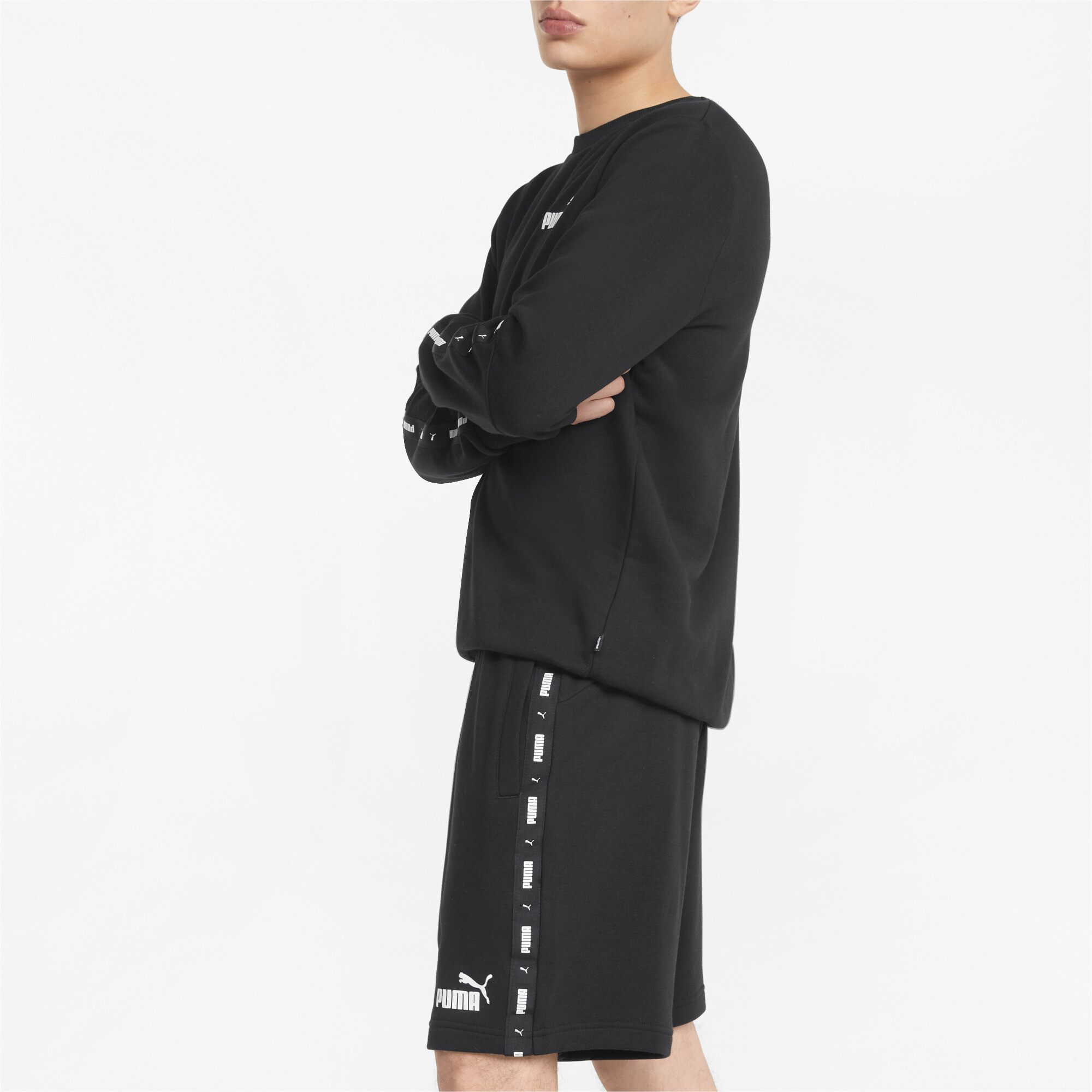 Men's PUMA Essentials+ Tape Shorts In Black, Size XL