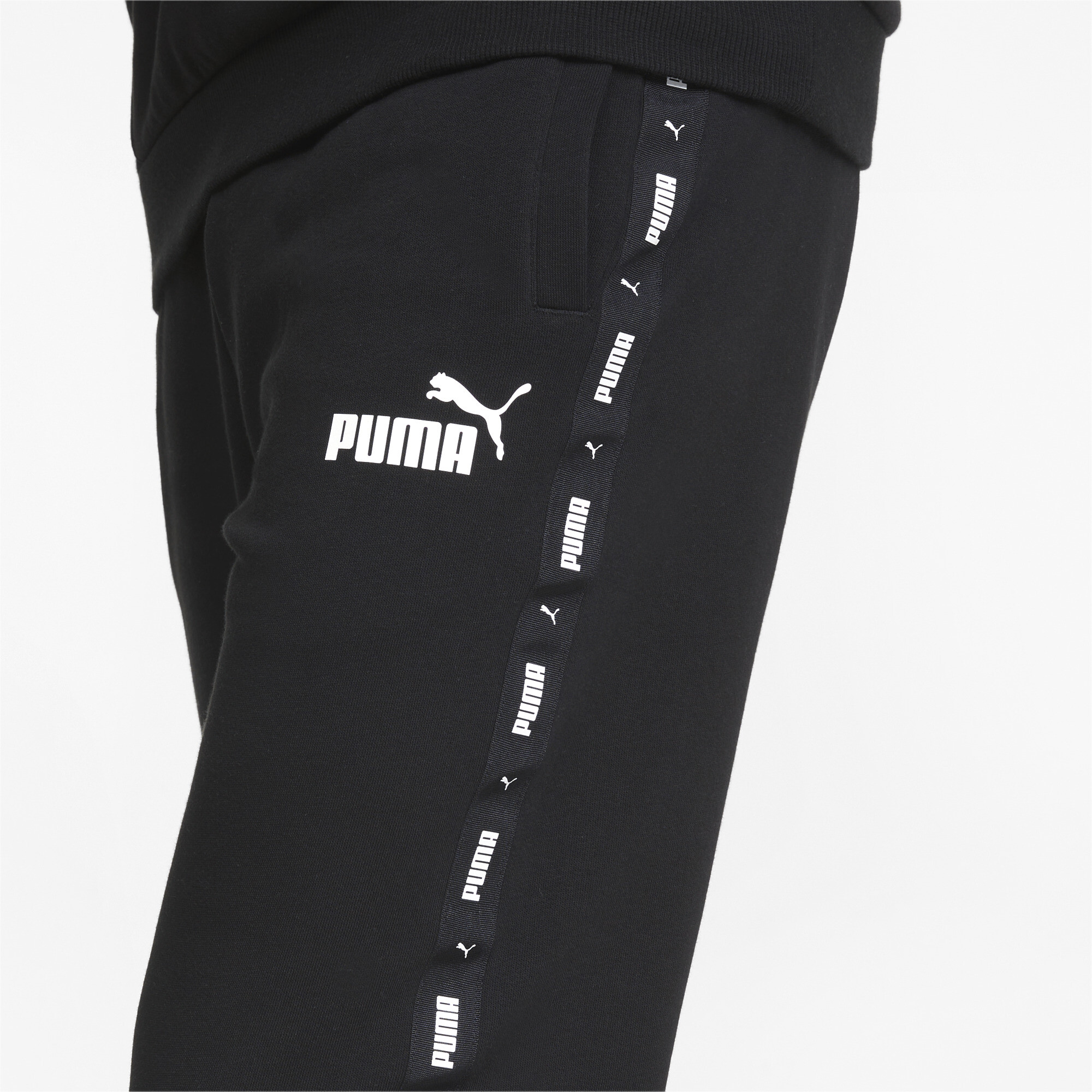 Men's Puma Essentials+ Tape's Sweatpants, Black, Size XS, Clothing