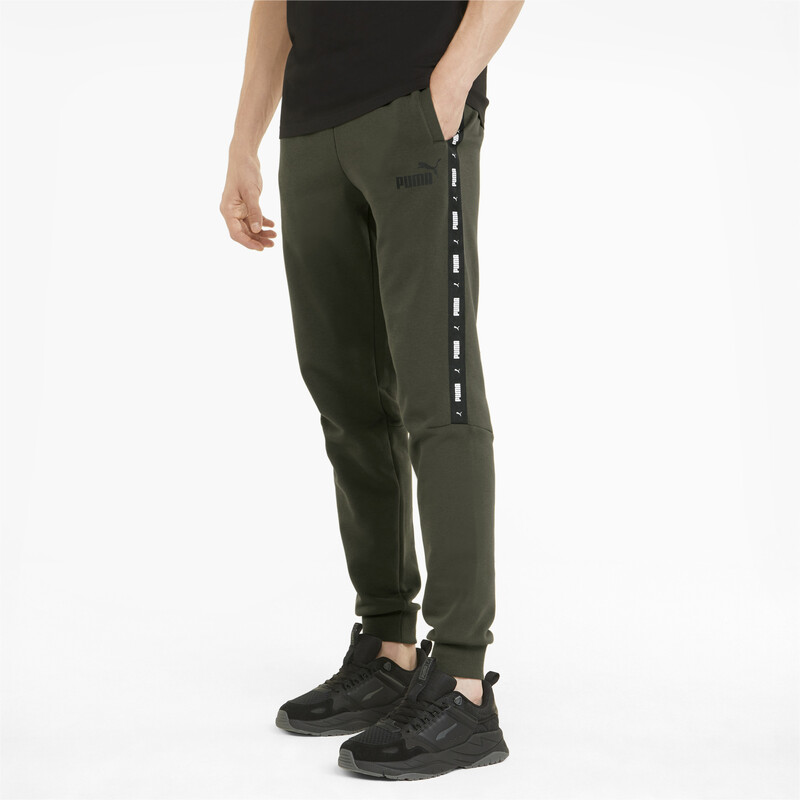 

Men's PUMA Essentials+ Tape Regular Fit Sweatpants, Black/brown