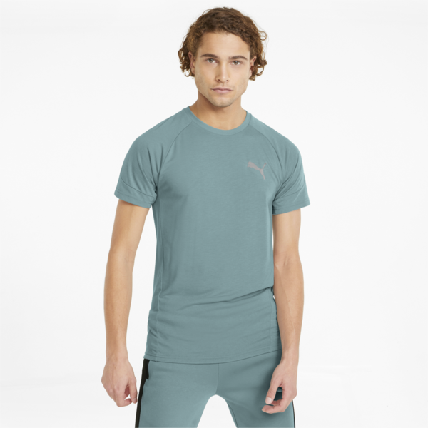 Evostripe Men's Tee, Mineral Blue, large-ZAF
