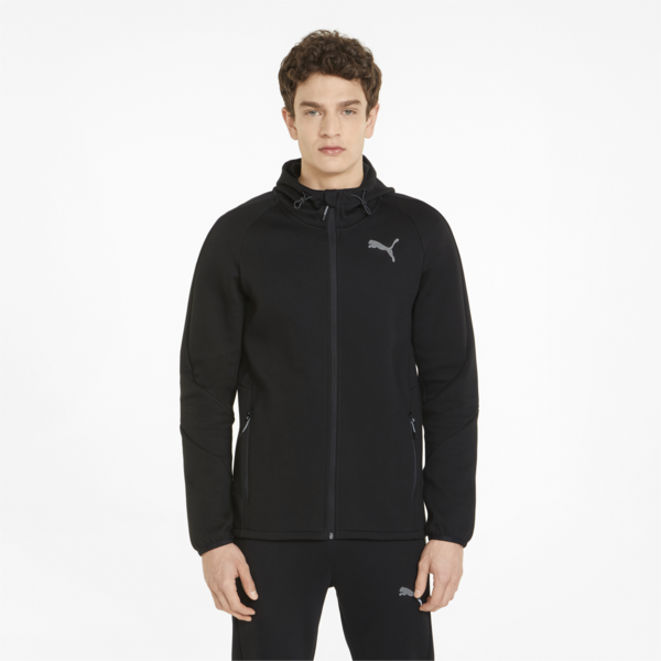 Evostripe Full-Zip Men's Hoodie, Puma Black, large-ZAF