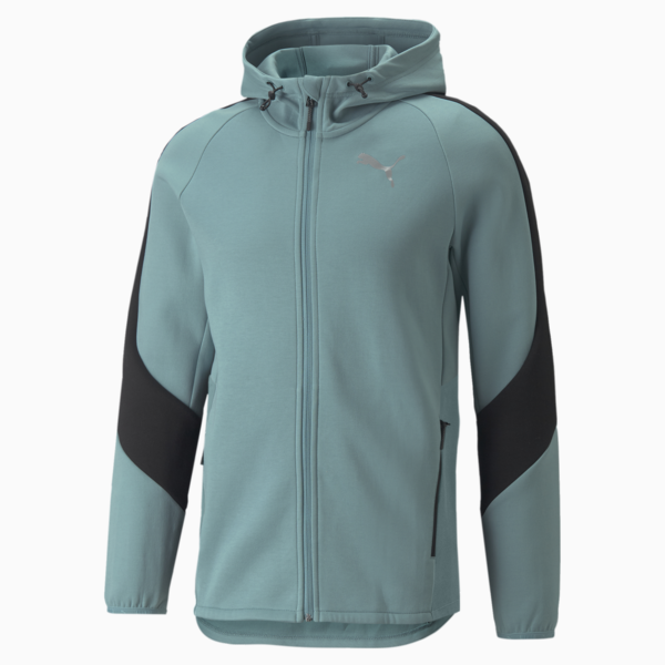 Evostripe Full-Zip Men's Hoodie, Mineral Blue, large-ZAF