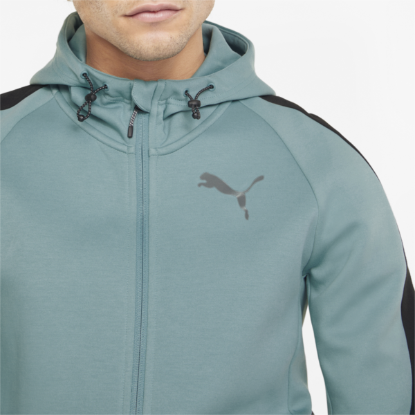Evostripe Full-Zip Men's Hoodie, Mineral Blue, large-ZAF