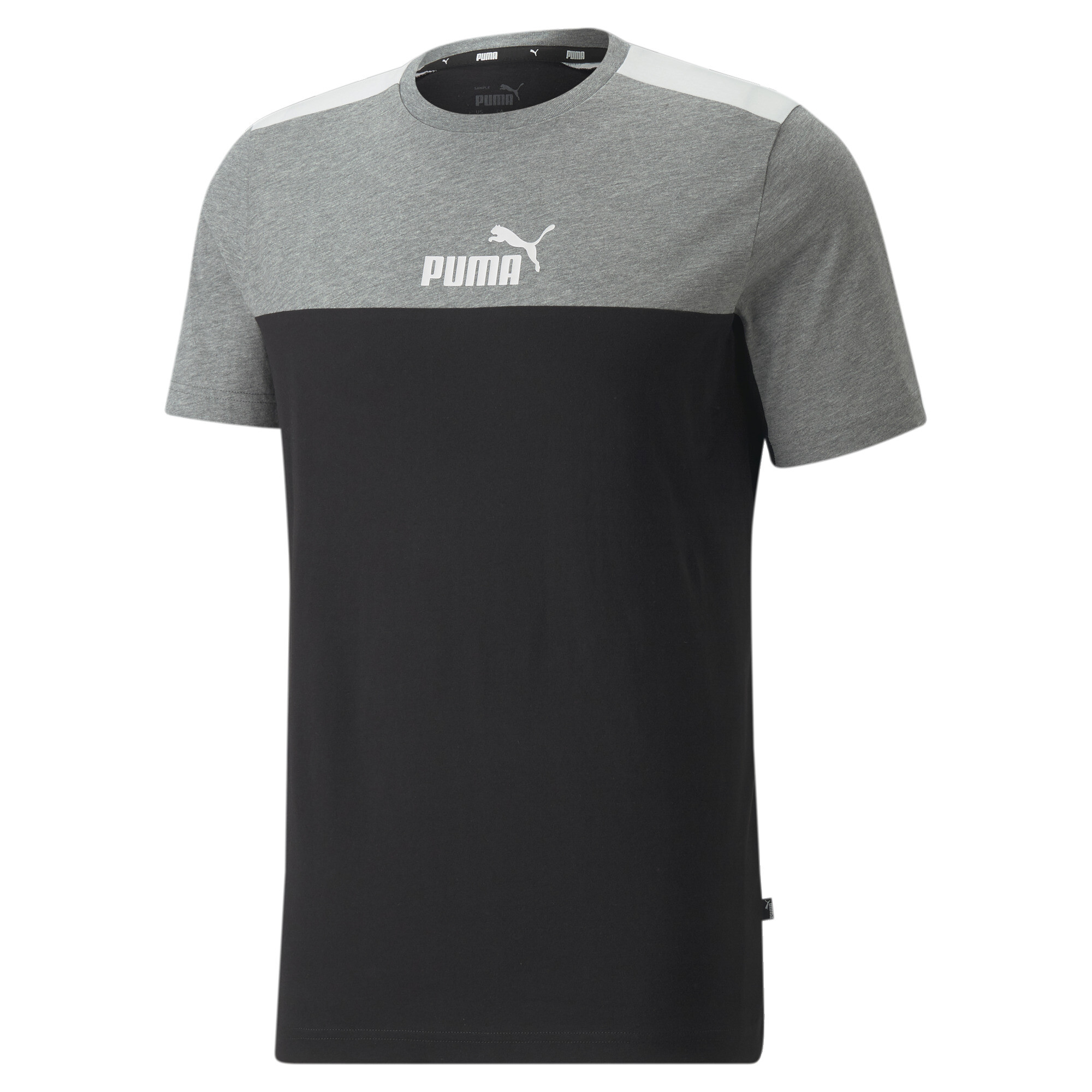 Men's Puma Essentials+ Block T-Shirt, Black, Size XS, Clothing