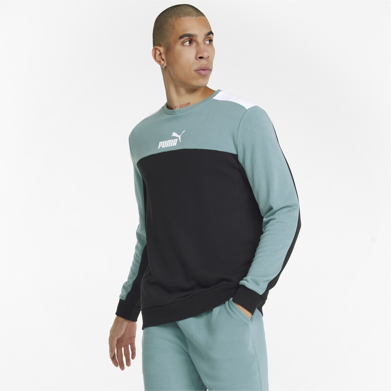 

Men's PUMA Essentials+ Block Regular Fit Sweatshirt, Black/blue