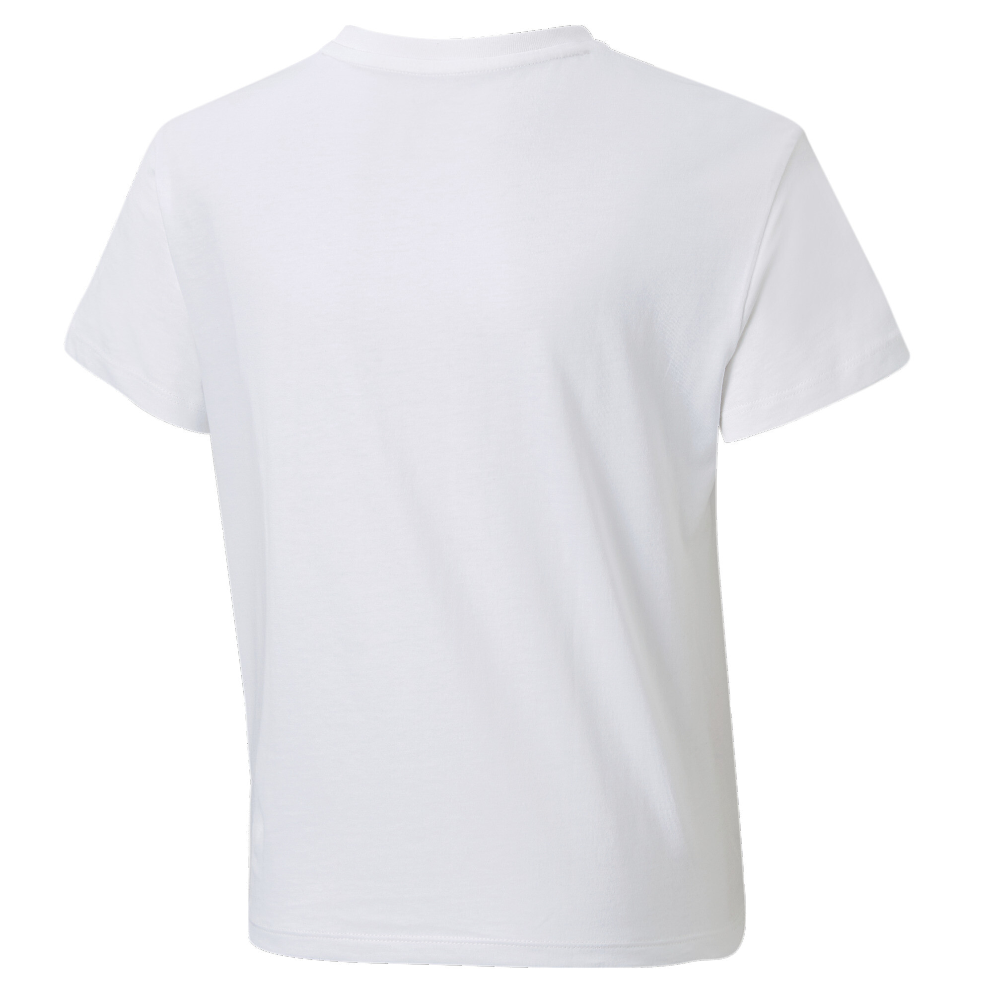 PUMA Essentials Logo Knotted T-Shirt In White, Size 13-14 Youth, Cotton