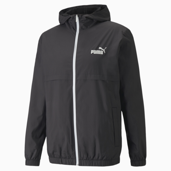 Essentials Solid Windbreaker Jacket Men, Puma Black, large-ZAF