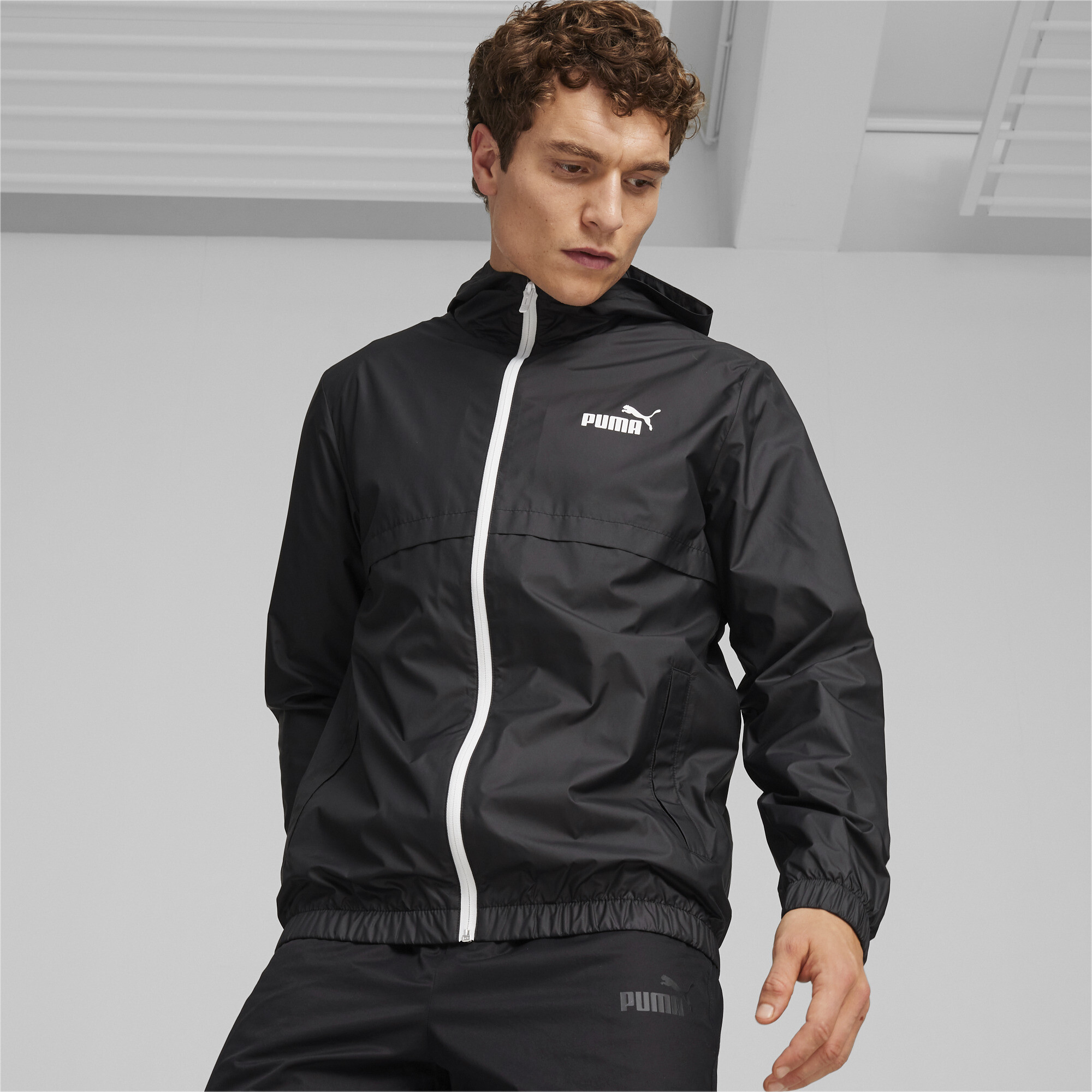 Puma Essentials Solid Windjacke Herren | Mit Plain | Black/All Black | Größe: M