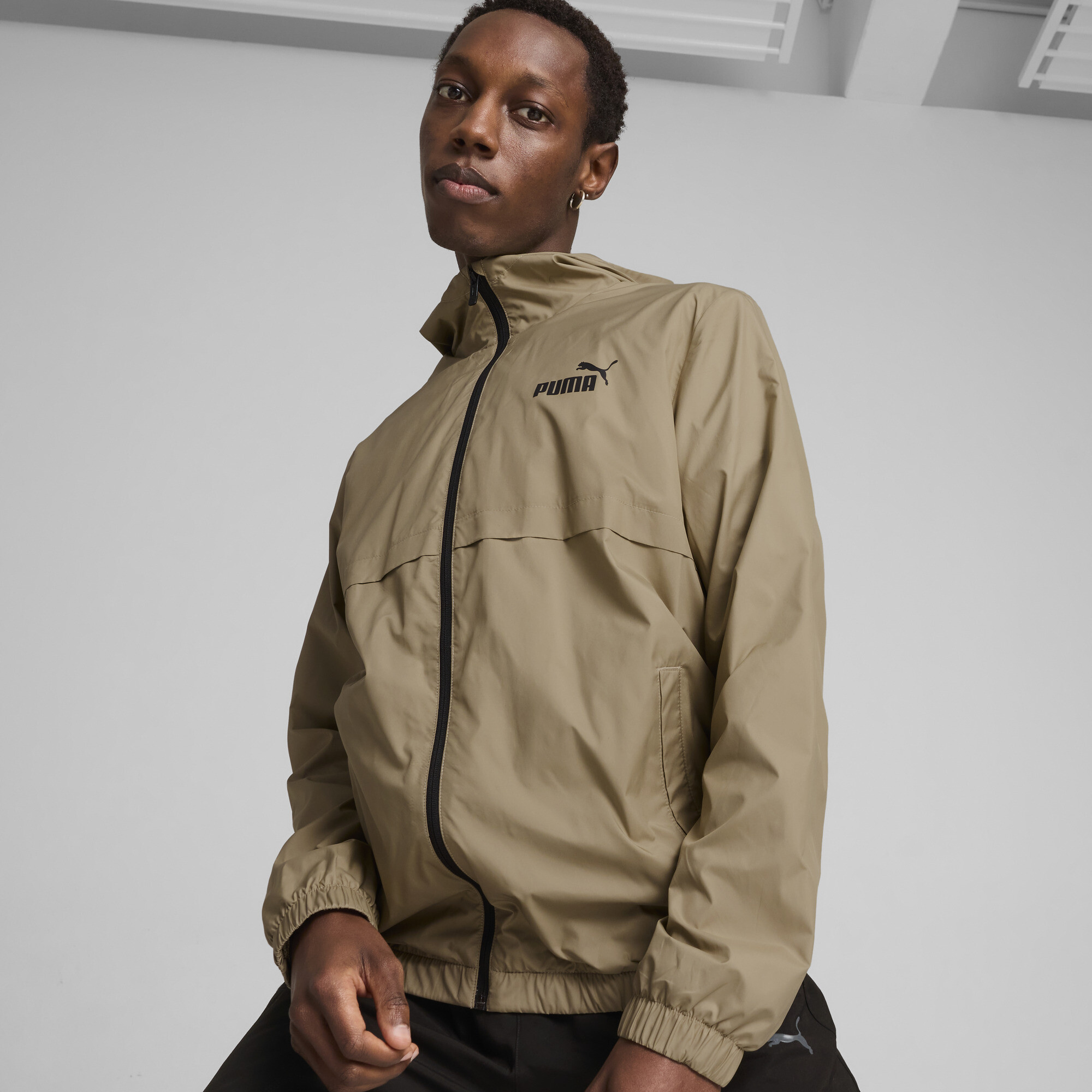 Essentials Solid Windbreaker Jacket Men