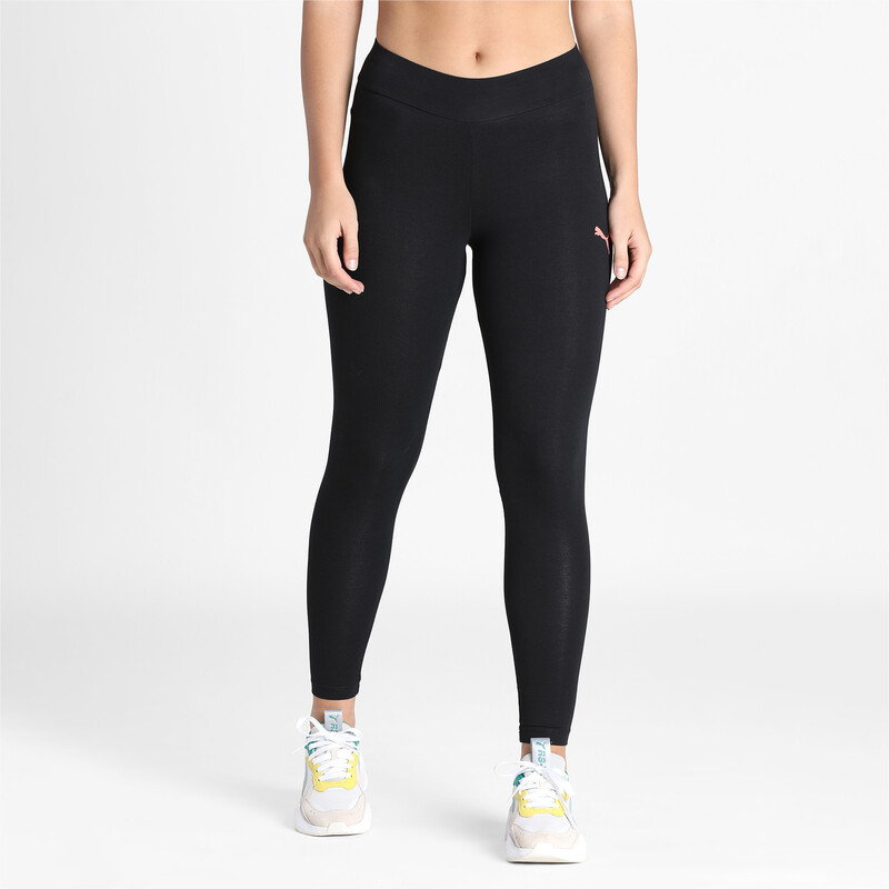 PUMA Graphic Cotton Tights in Black size S