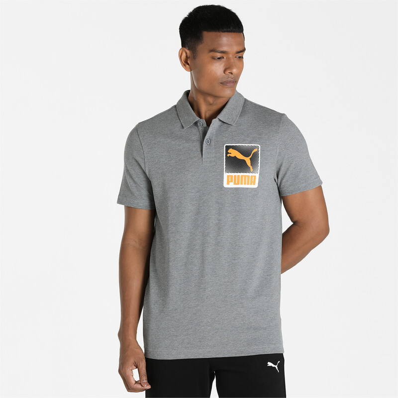 Men's PUMA Graphic Polo, Gray