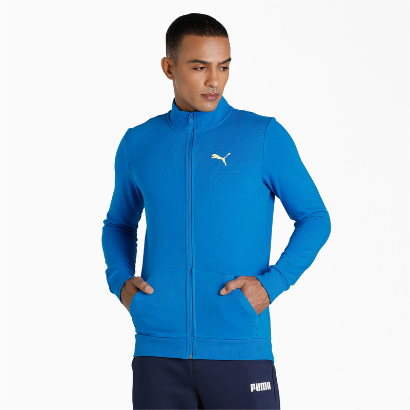 

Men's PUMA Graphic Full-Zip Slim Fit Jacket, Black/blue