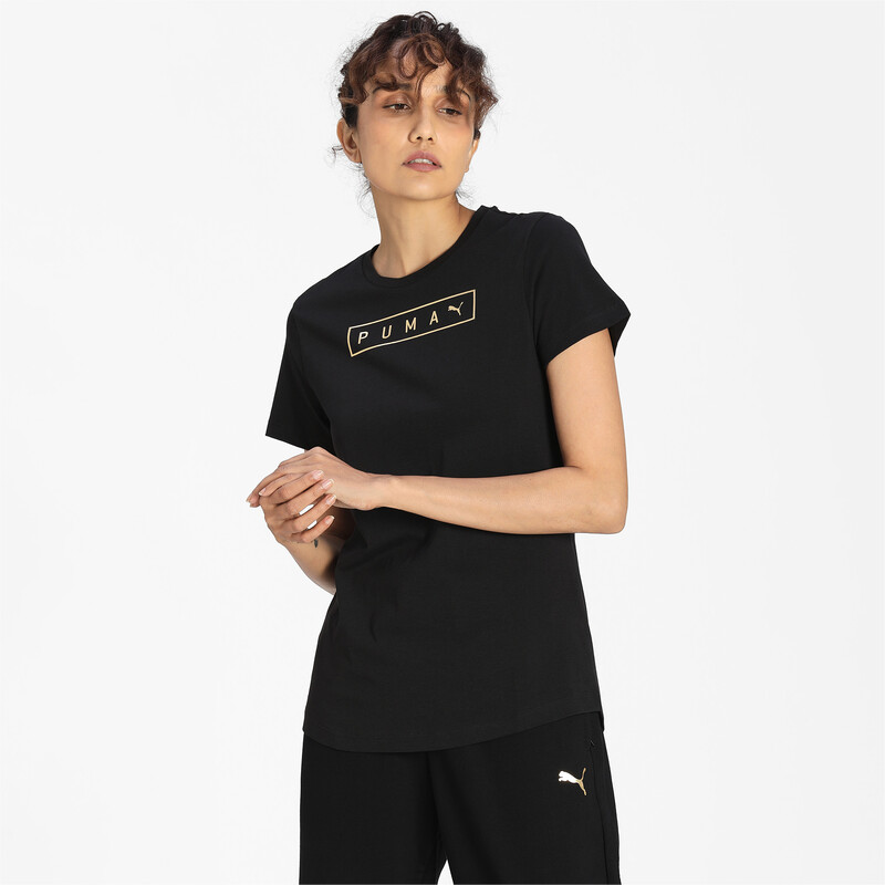 PUMA Graphic Regular Fit Crew Neck T-shirt in Black size S