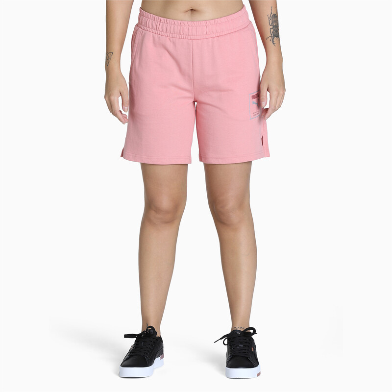 PUMA Graphic Relaxed Fit Shorts, Pink