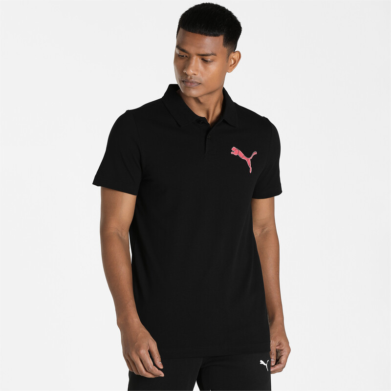 

Men's PUMA Graphic Slim Fit Polo, Black