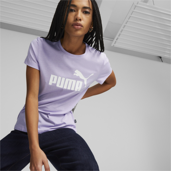 Remera Essentials Logo jaspeada para mujer, Vivid Violet, large-ARG