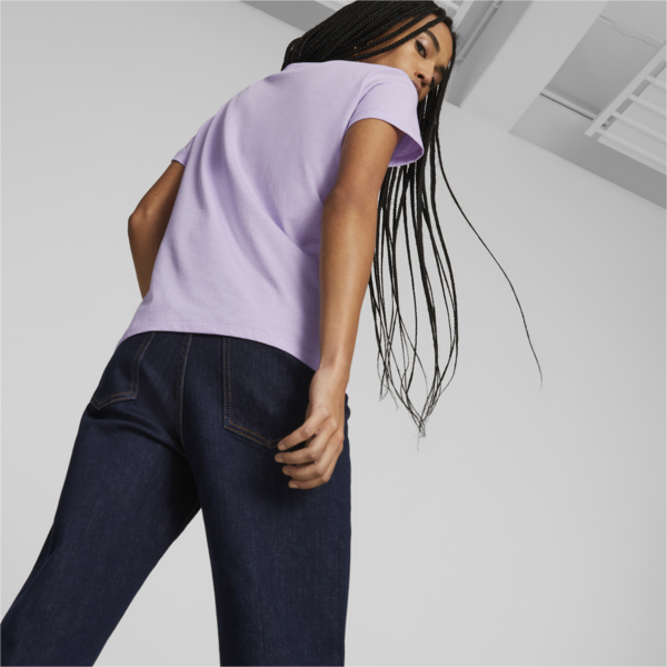 Remera Essentials Logo jaspeada para mujer, Vivid Violet, large-ARG