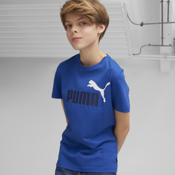 Essentials+ Two Tone Logo Youth Tee, Cobalt Glaze, large-ZAF