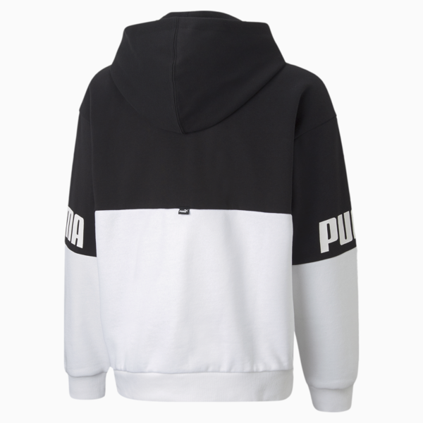 Power Youth Hoodie, Puma Black-White, large-ZAF