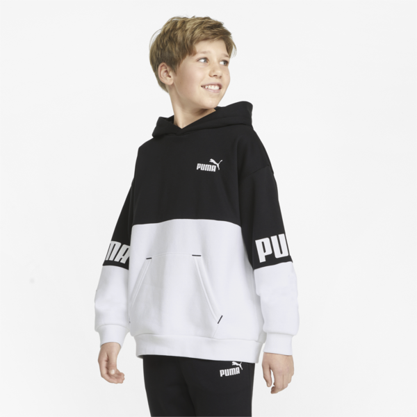 Power Youth Hoodie, Puma Black-White, large-ZAF