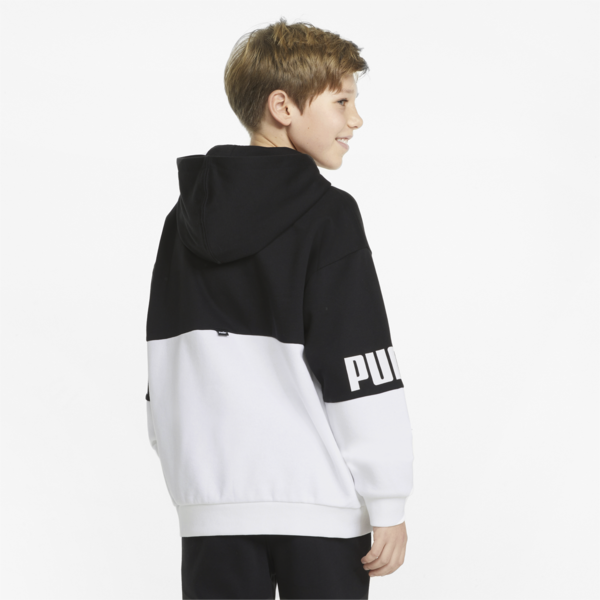 Power Youth Hoodie, Puma Black-White, large-ZAF
