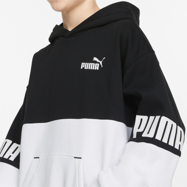 Power Youth Hoodie, Puma Black-White, large-ZAF