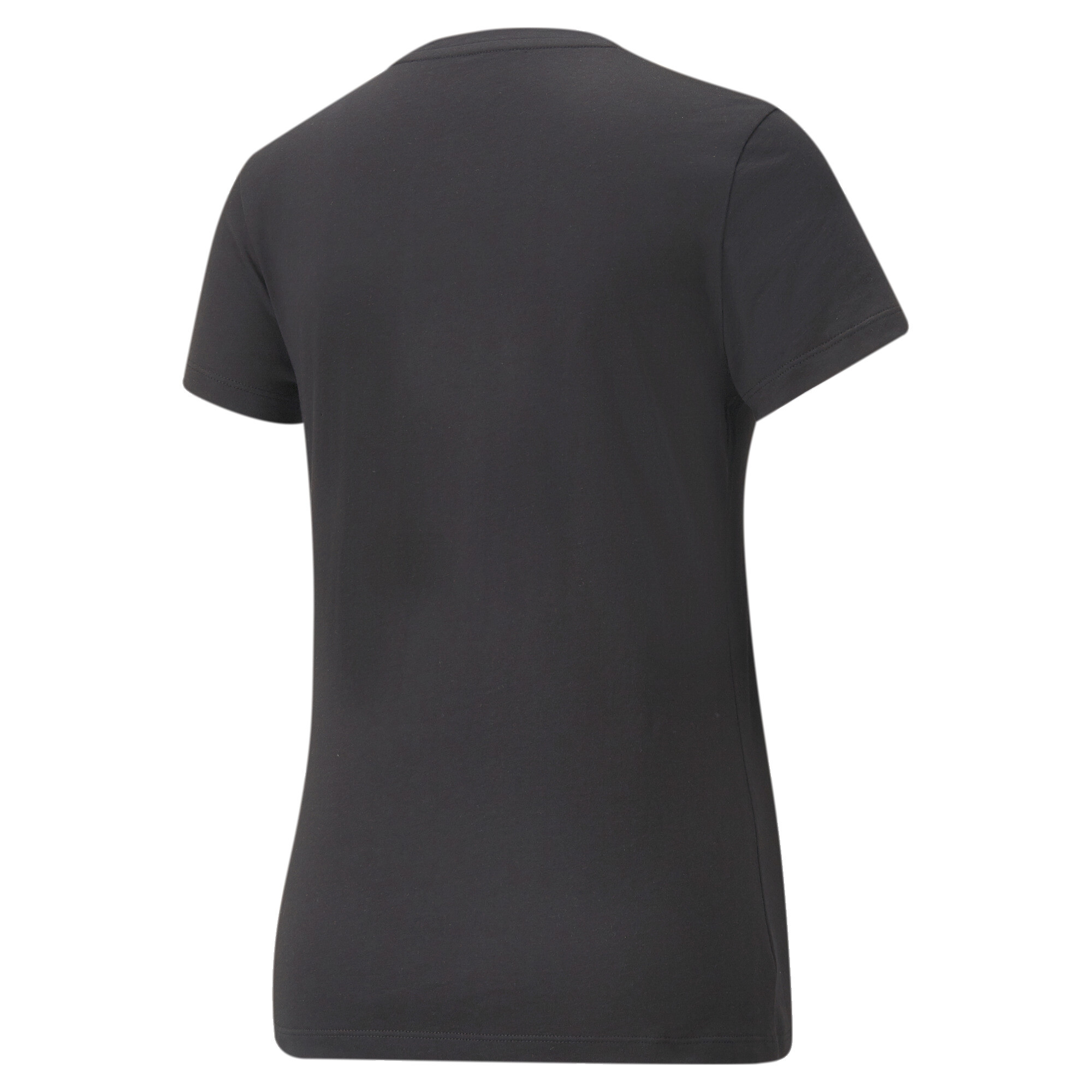Women's PUMA Essentials+ Metallic Logo T-Shirt In Black/Gold, Size Large