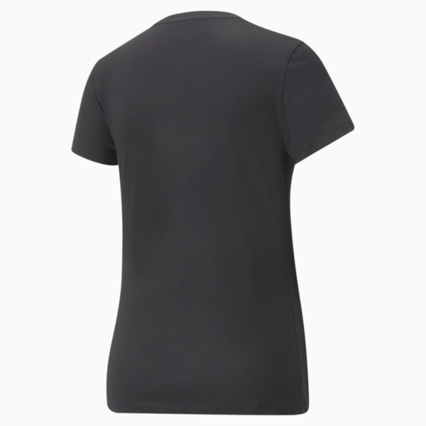 Essentials+ Metallic Logo Women's Tee, Puma Black-Gold foil, large-MEX