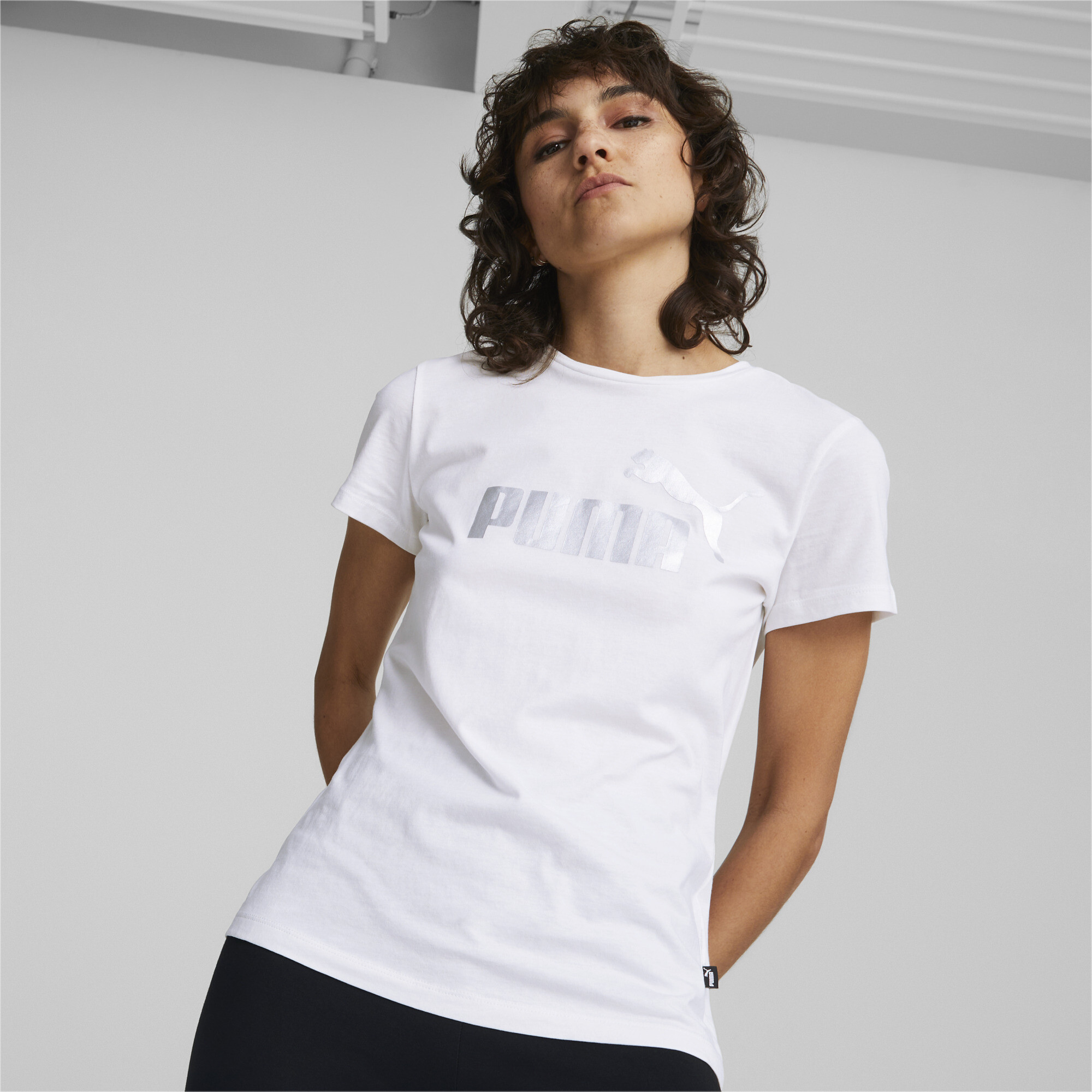 Essentials+ Metallic Logo Tee Women