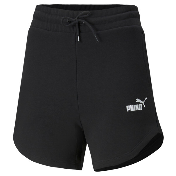 Essentials High Waist Shorts Women, Puma Black, large-ZAF