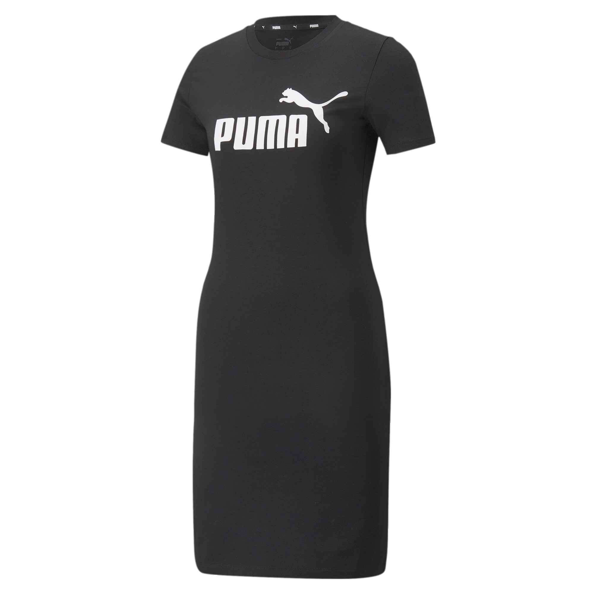 Women's Puma Essentials's Slim Tee Dress, Black, Size XS, Clothing