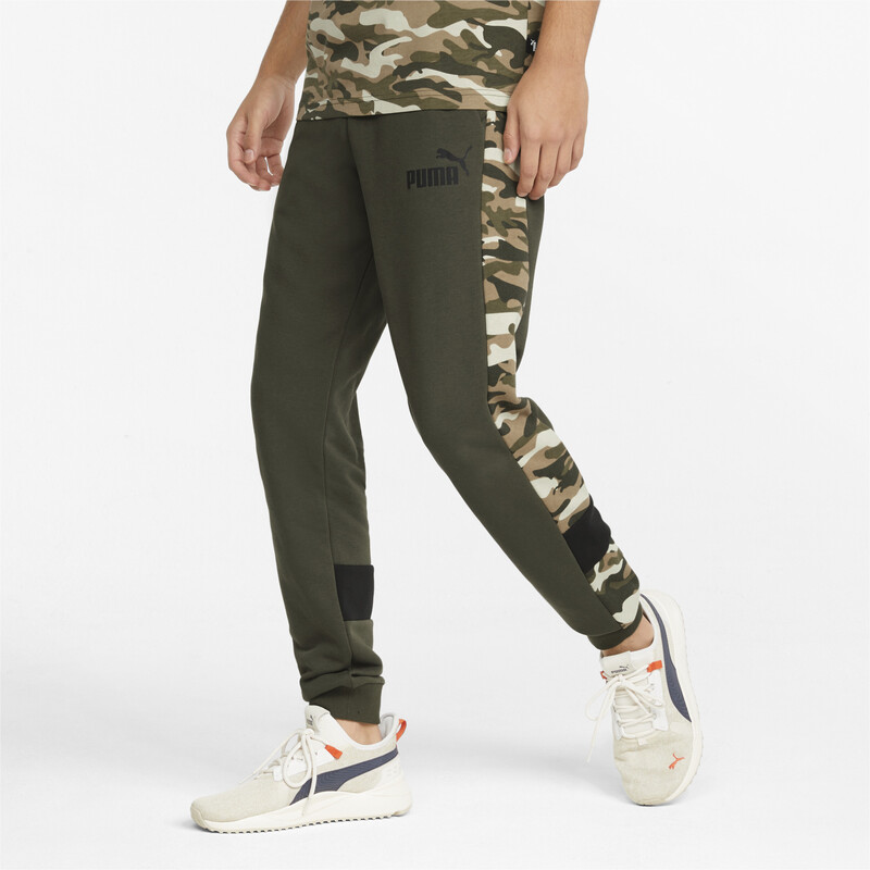 Men's PUMA Essentials+ Camo Regular Fit Sweatpants, Black/brown