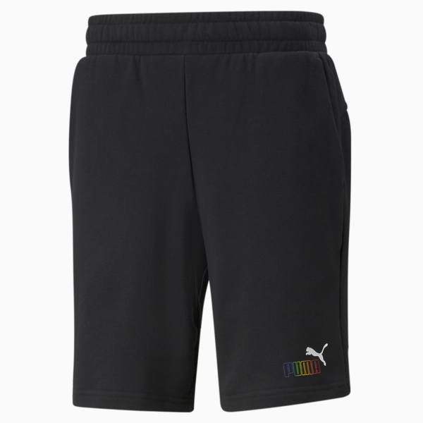 Essentials+ Rainbow Men's Sweat Shorts, Puma Black, large-ZAF