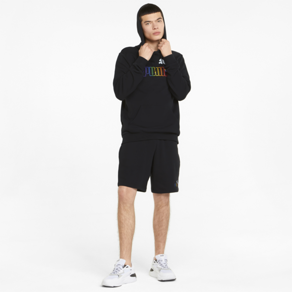 Essentials+ Rainbow Men's Sweat Shorts, Puma Black, large-ZAF