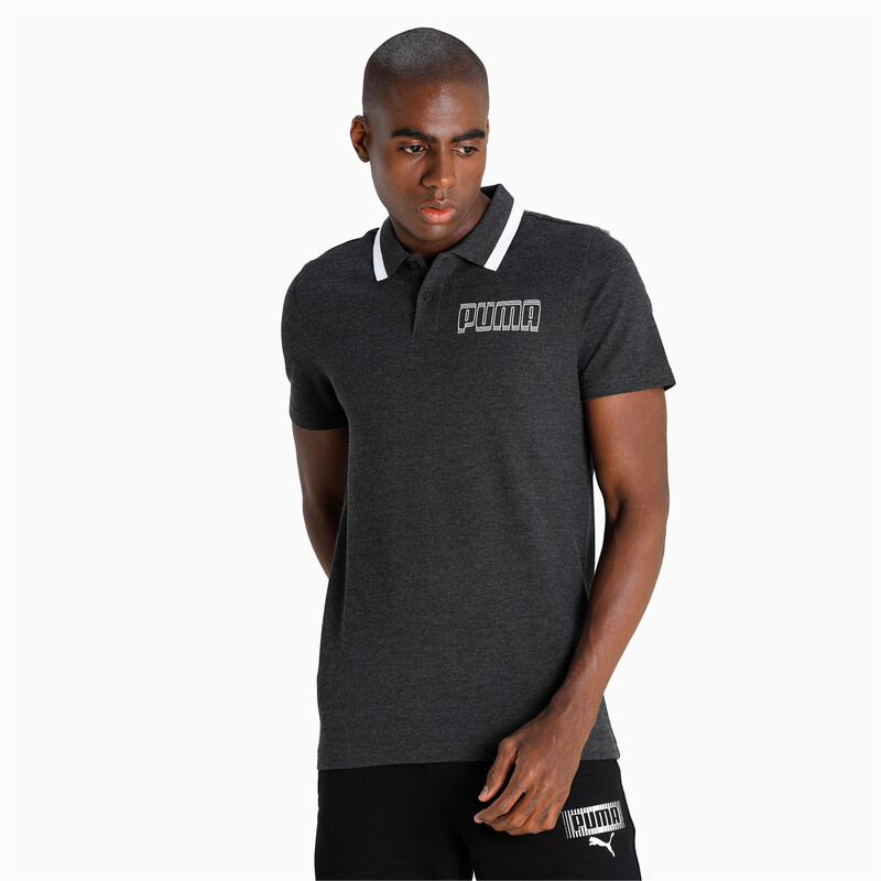 

Men's PUMA Heather Tipping Slim Fit Polo, Gray