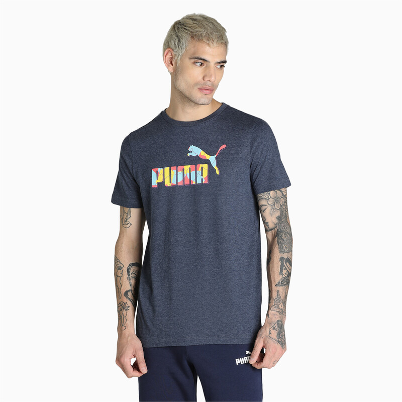 

Men's PUMA Heather Graphic Tee, Gray/purple