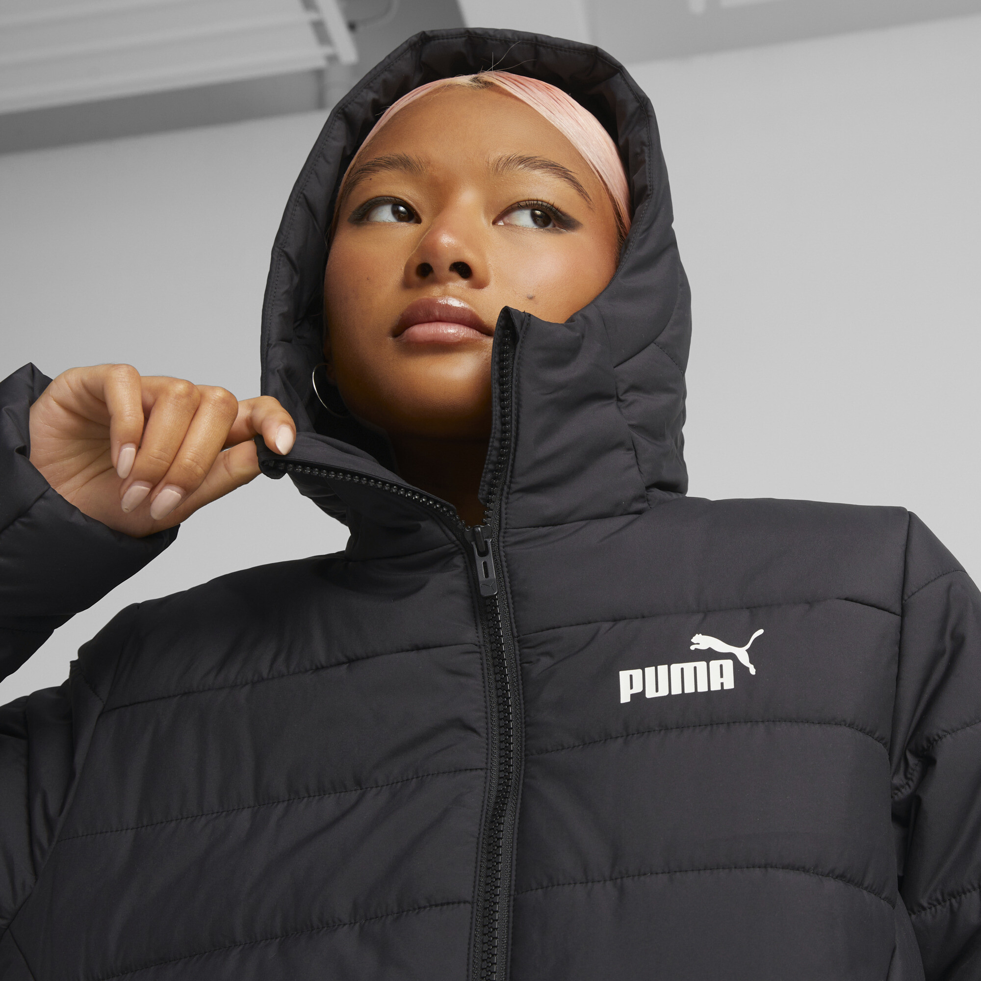 Women's Puma Essentials Padded Jacket, Black, Size XXS, Clothing